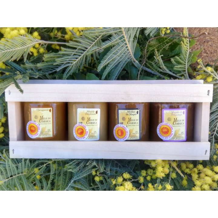 Coffret de 4 miels de Corse